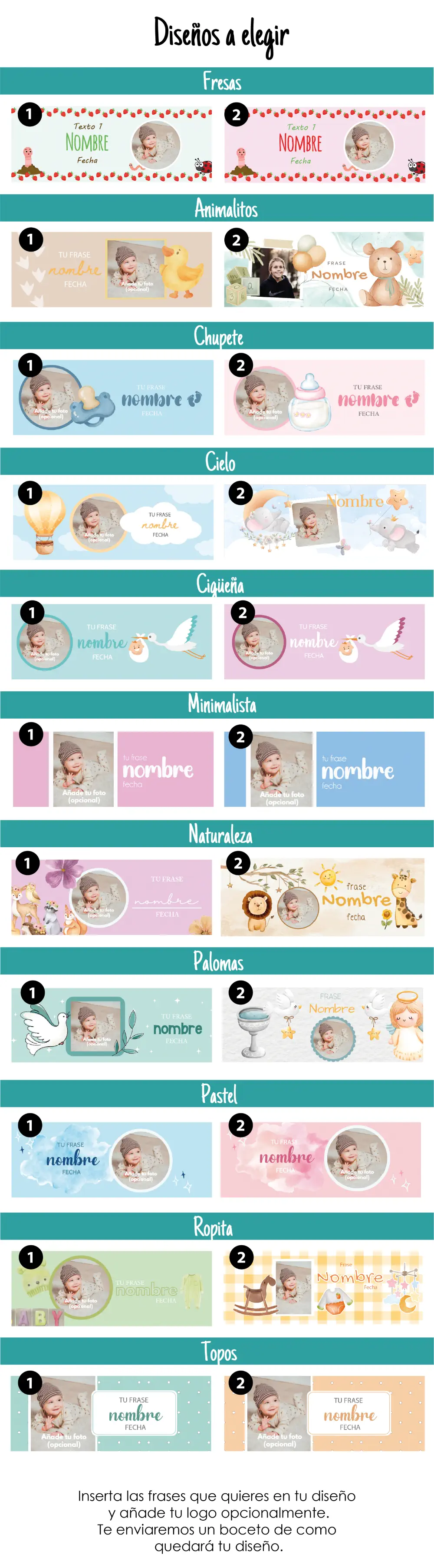 size chart diseños horizontales fresas bautizo